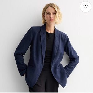 Nine West Navy Single-Button Blazer